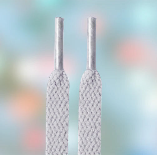 Light gray laces, flat, 8 mm
