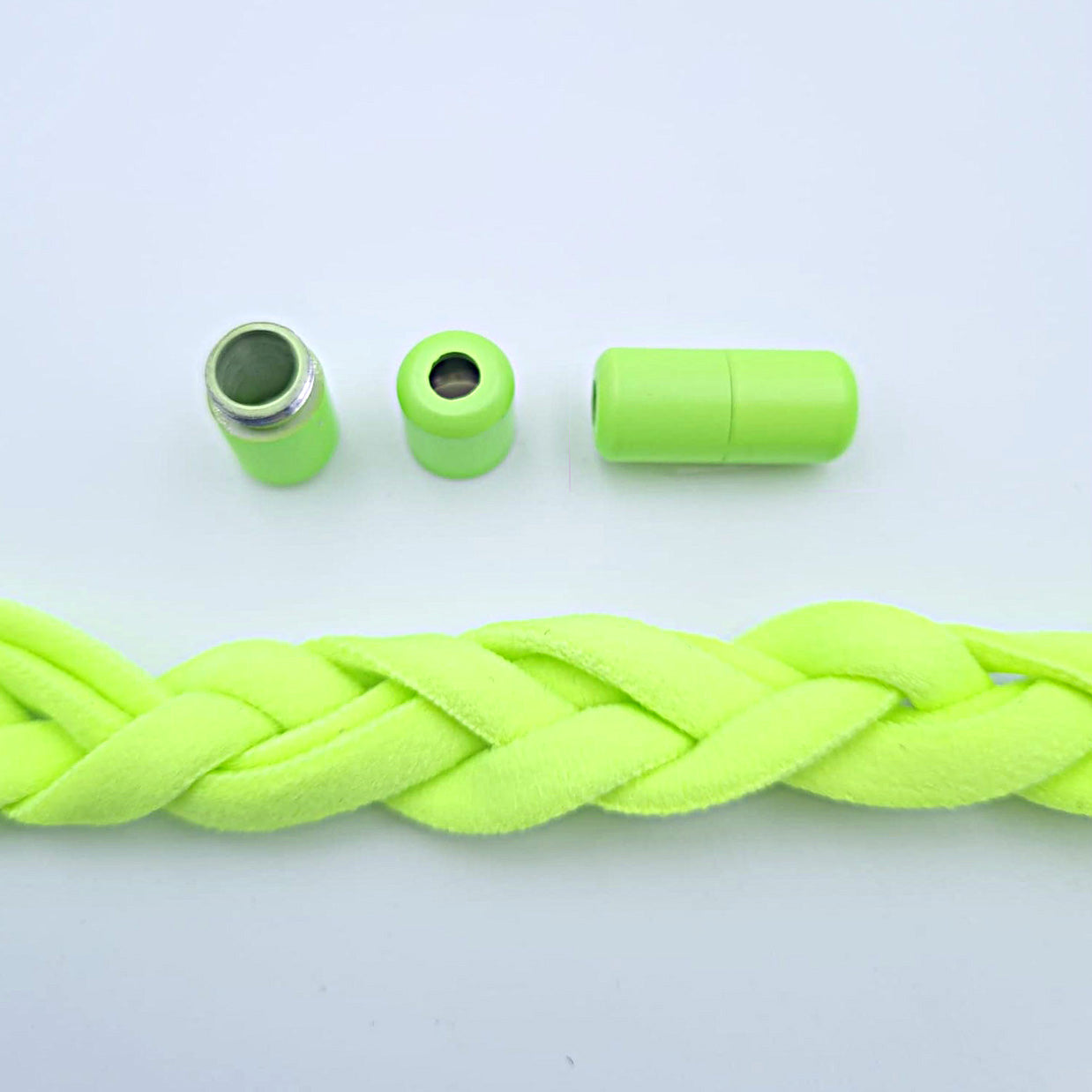 Elastische Schnürsenkel rund, neongrün, 5 mm