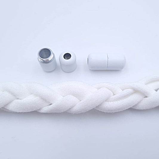 Elastische Schnürsenkel rund, weiß, 5 mm