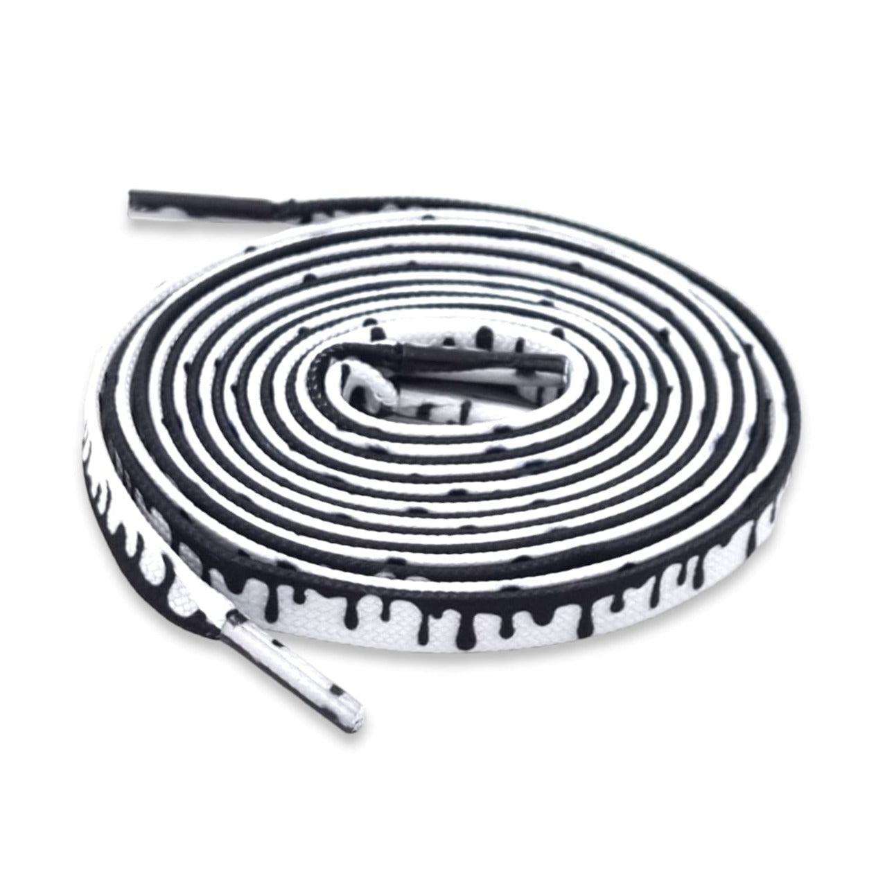 ICE-CREAM laces, white-black, 8 mm