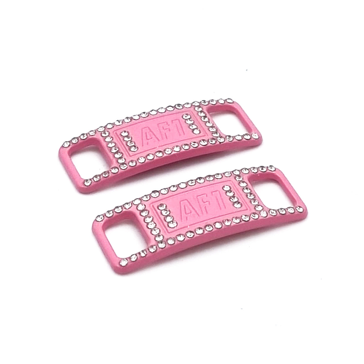Lace Tags AF1, 1 Paar, rosa mit Steinchen
