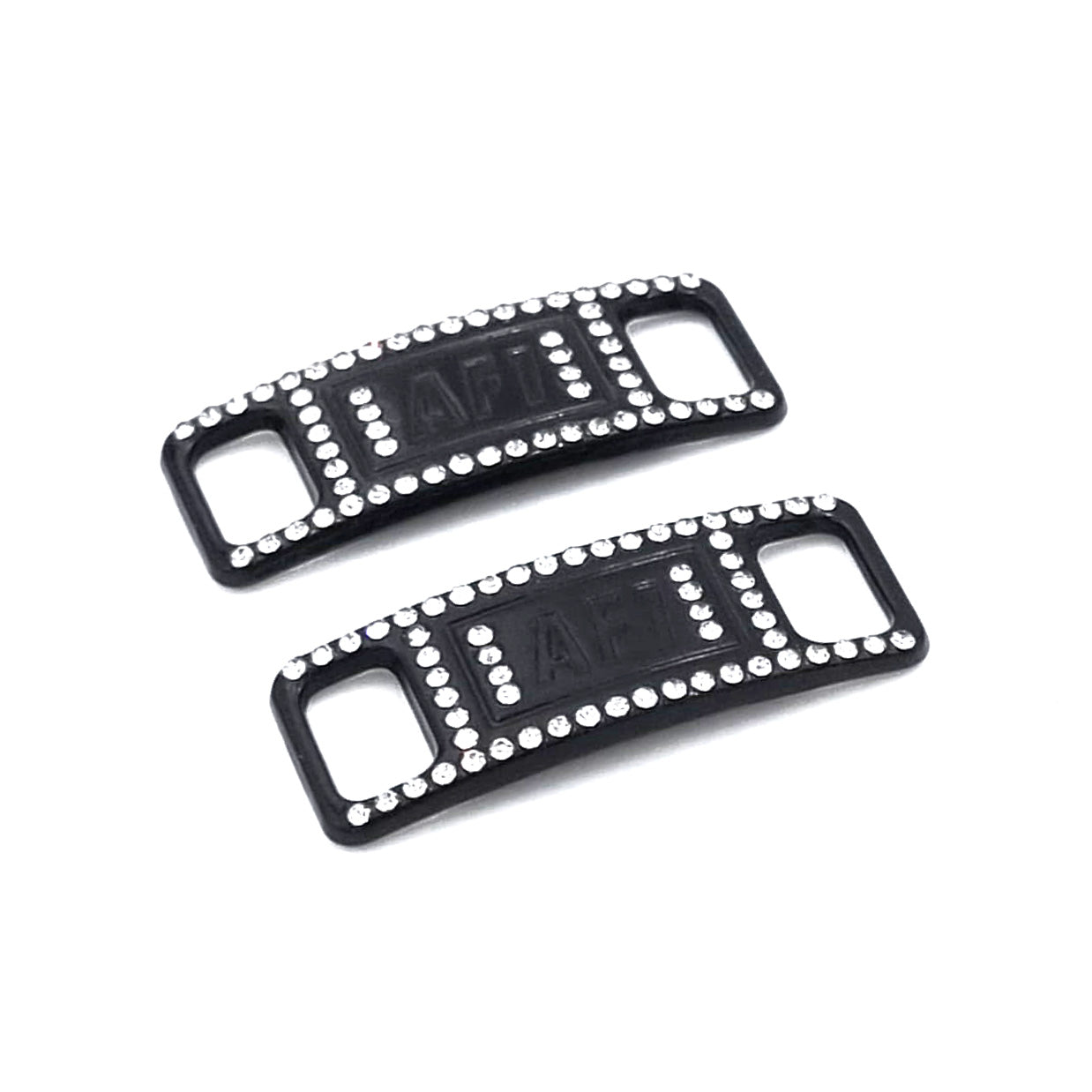 Lace Tags AF1, 1 Paar, schwarz mit Steinchen