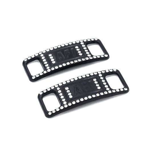 Lace Tags AF1, 1 Paar, schwarz mit Steinchen