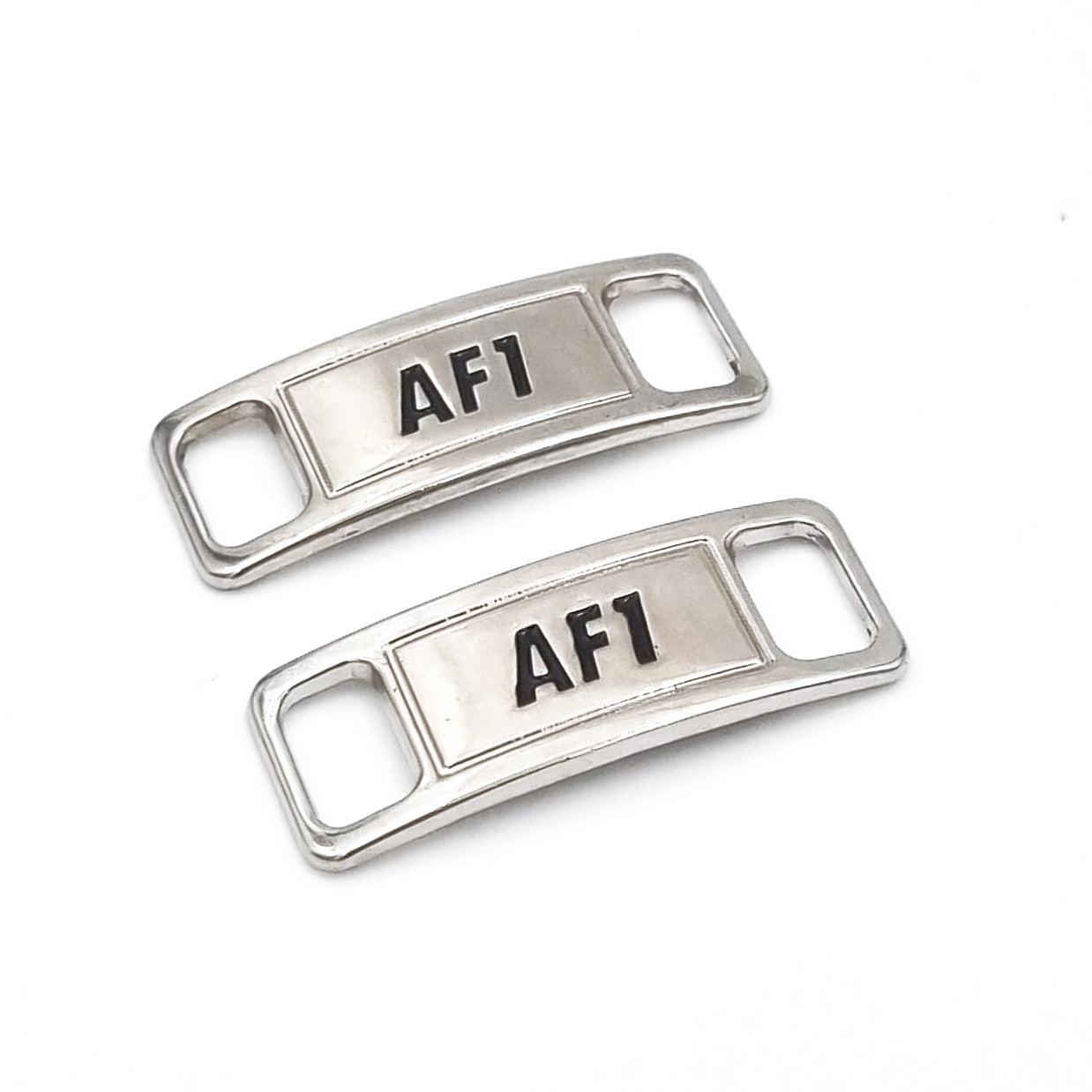 Lace Tags AF1, 1 Paar, silber/schwarz