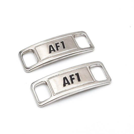Lace Tags AF1, 1 Paar, silber/schwarz