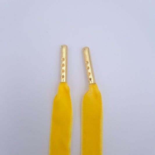 Samt Schnürsenkel, mustard, 12,7 mm