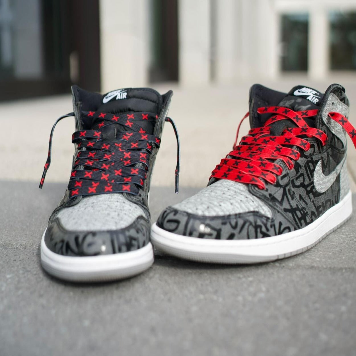 X, red laces, 10 mm