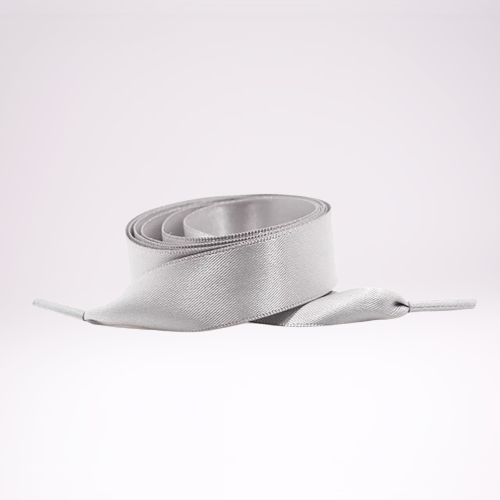 Silver Satin Schnürsenkel
