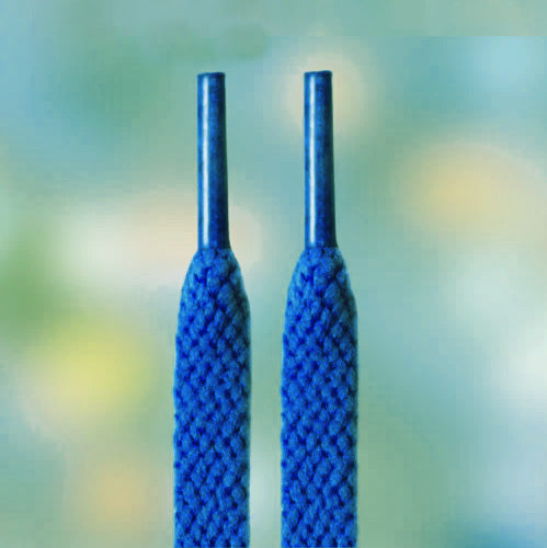 Dark blue laces, flat, 8 mm