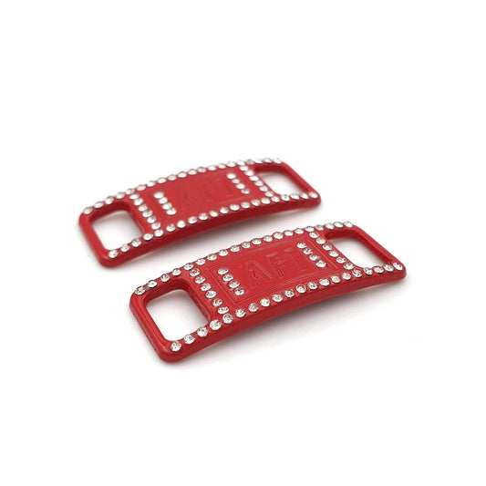 Lace Tags AF1, 1 Paar, rot mit Steinchen