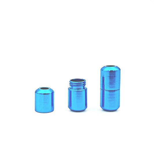 Schnürsenkel Metallkapsel, türkis-blau