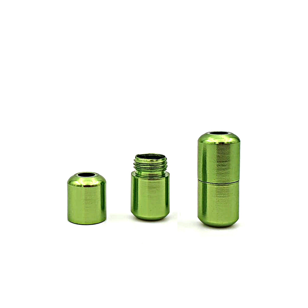 Metal capsule laces, green