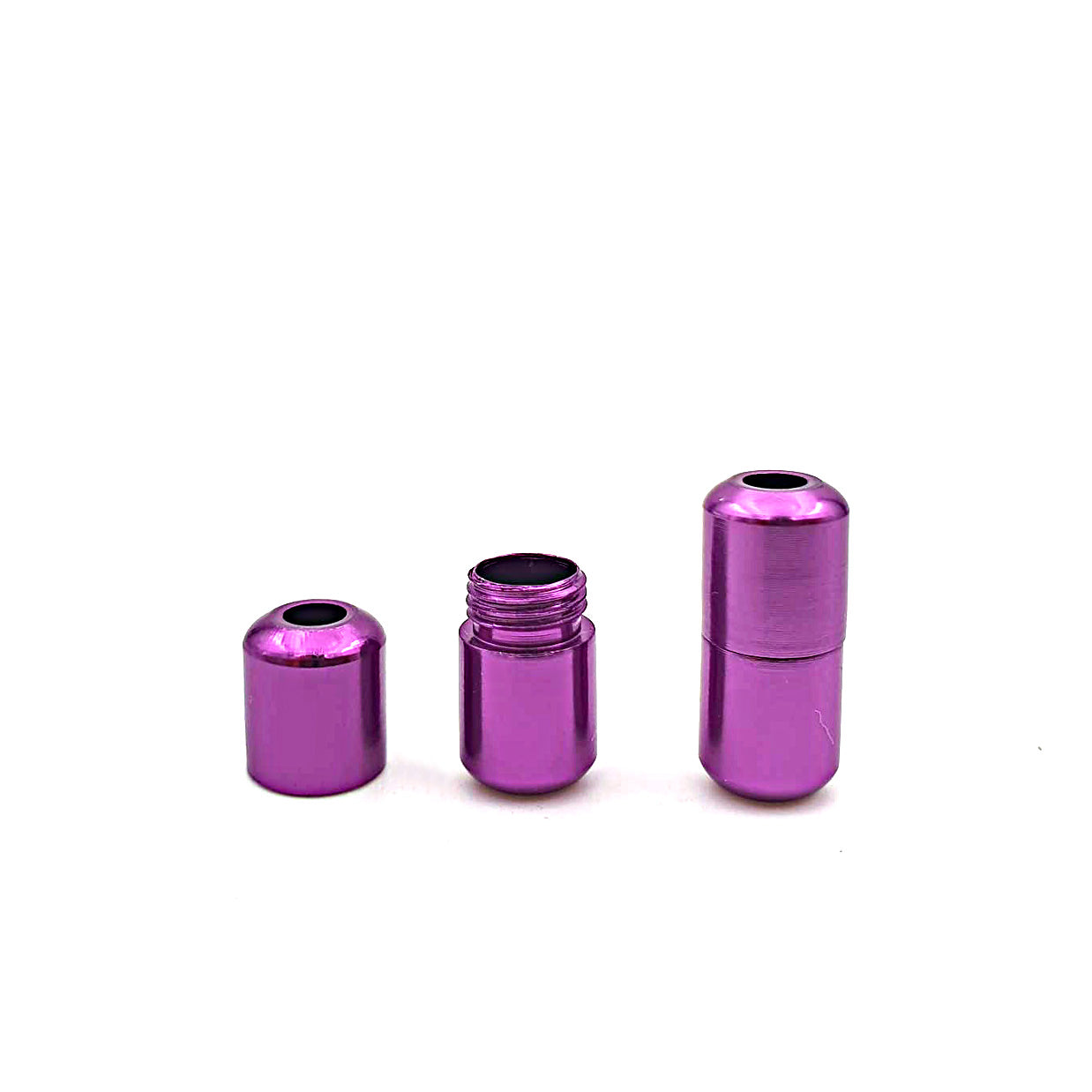 Metal capsule laces, purple