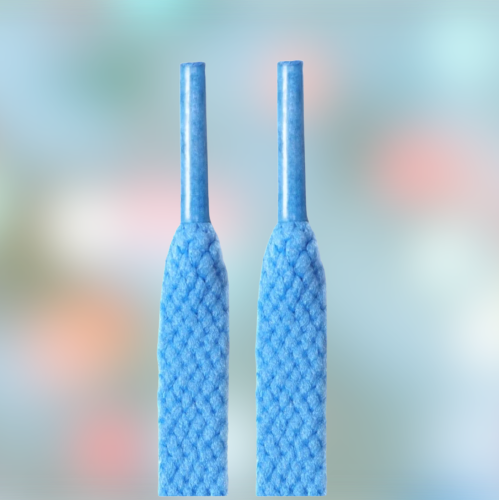 Light blue laces, flat, 8 mm