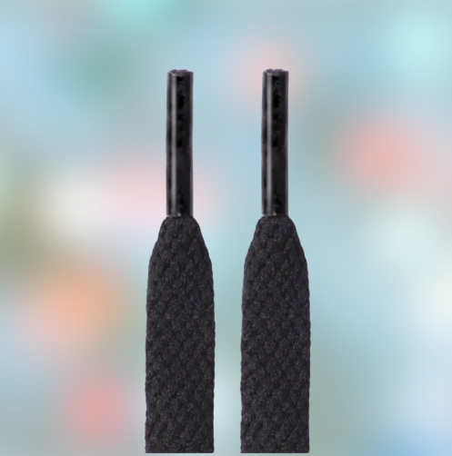 Black laces flat 8 mm Lace Place