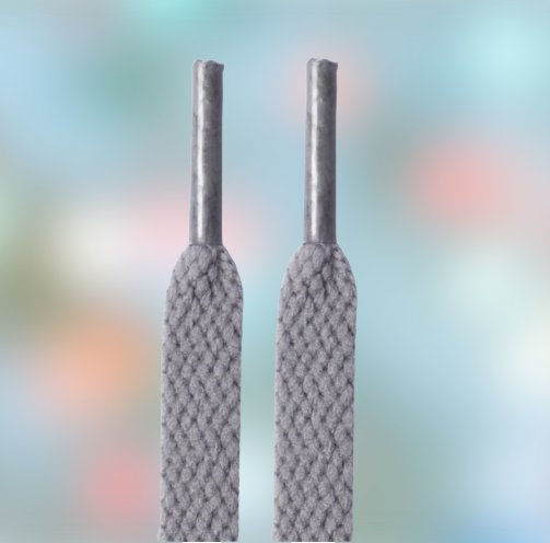Graue Schnürsenkel, flach, 8 mm