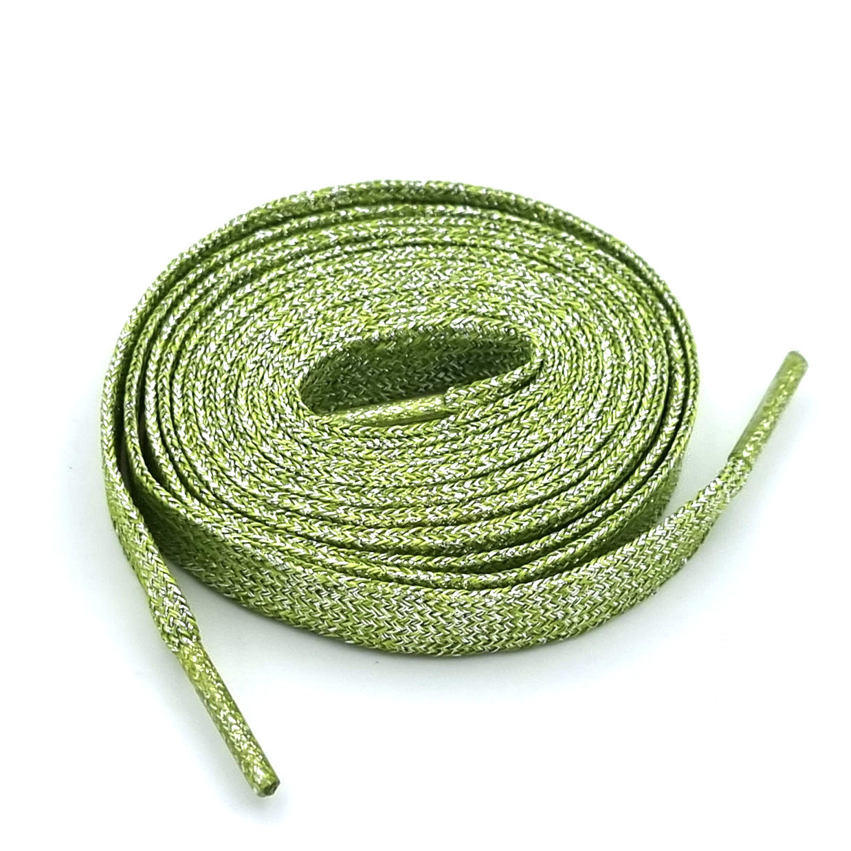 Glitter laces, lime, 10 mm