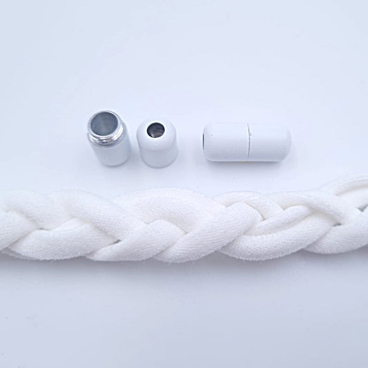 Elastic laces round, white, 5 mm