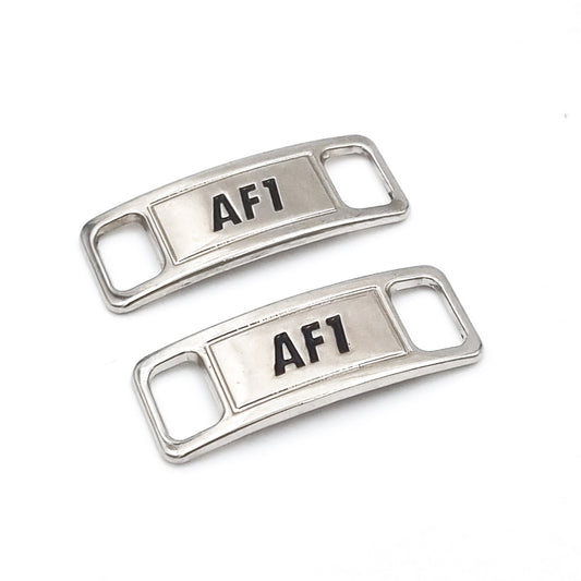 Lace Tags Af1, 1 pair, silver/black
