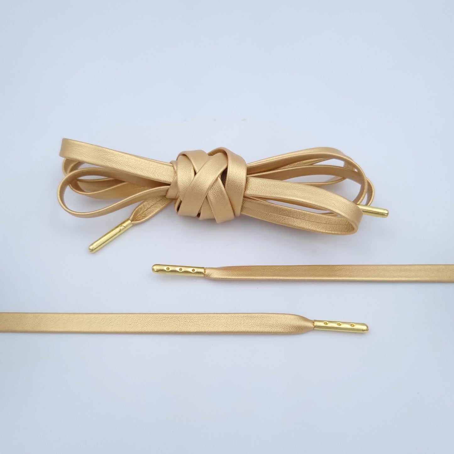 Goldene Luxus Schnürsenkel aus Echtleder