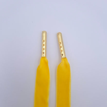 Samt Schnürsenkel, mustard, 12,7 mm
