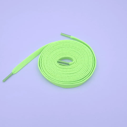 Neon green laces, flat, 8 mm