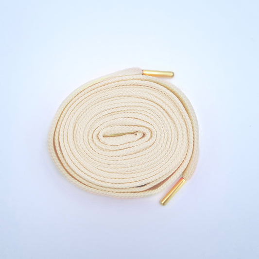 Wide shoelaces, cream, 18 mm