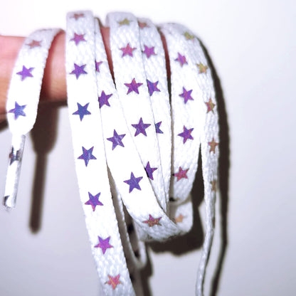 Reflektierende Schnürsenkel mit Sternen, 8 mm