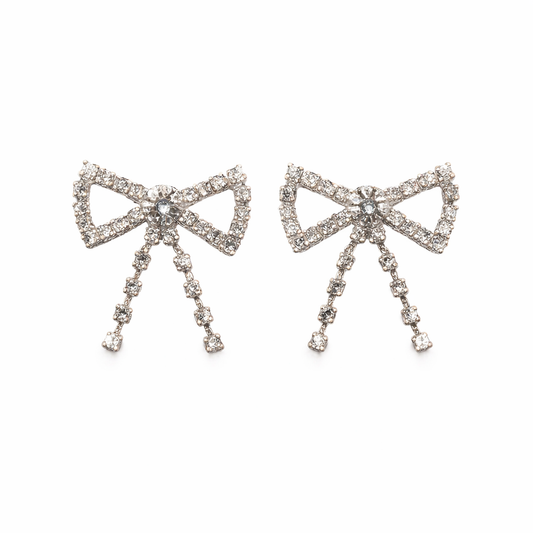 Silberne Schleife mit funkelnden Strasssteinen für Deine Schnürsenkel.