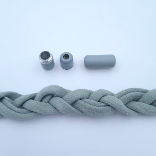 Elastic laces round, gray, 5 mm
