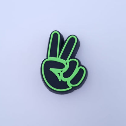 Crocs Button, Peace, neon