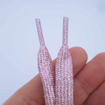 Glitzer Schnürsenkel, rosa.