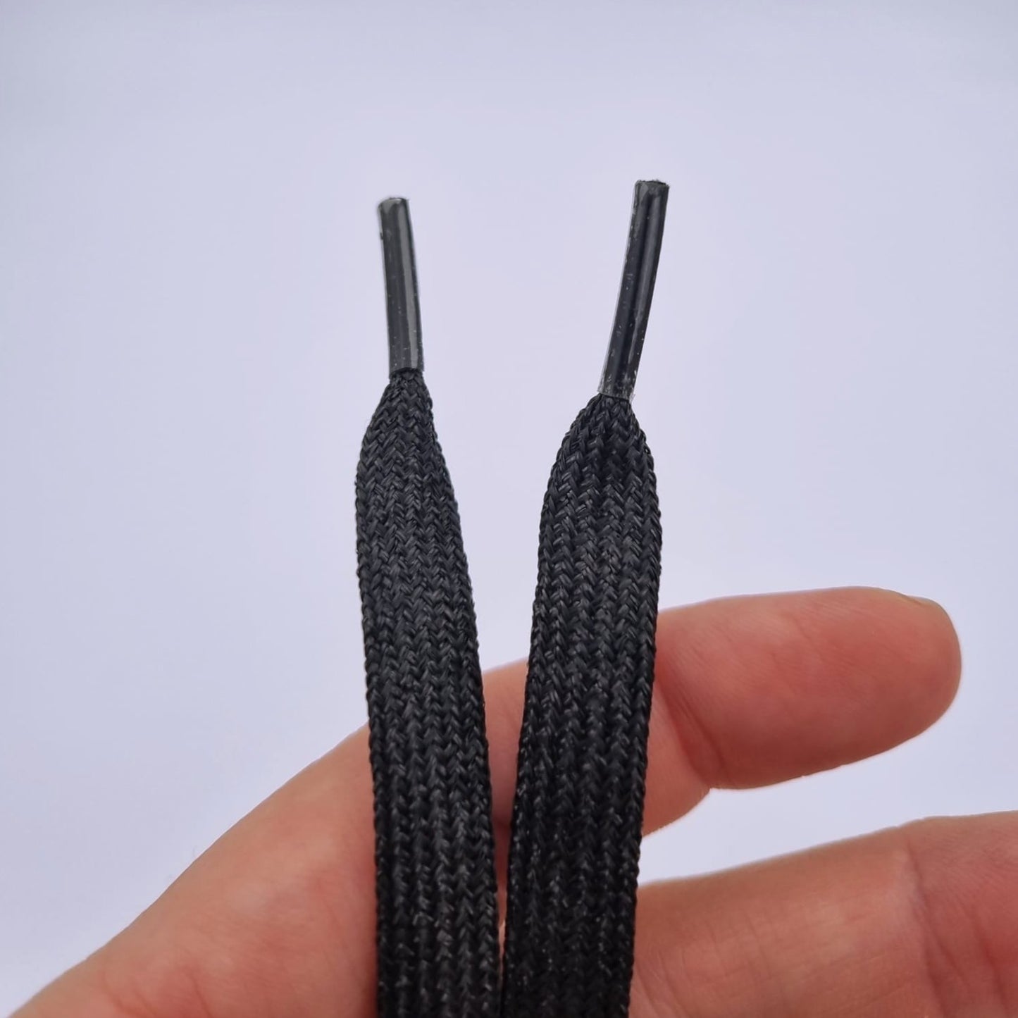 Glitter laces, black, 10 mm