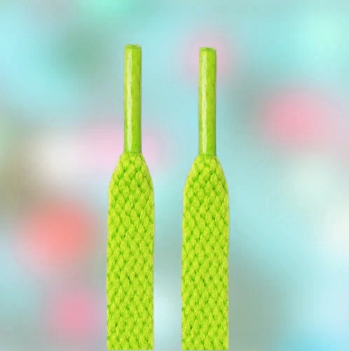 Neongrüne Schnürsenkel, flach, 8 mm