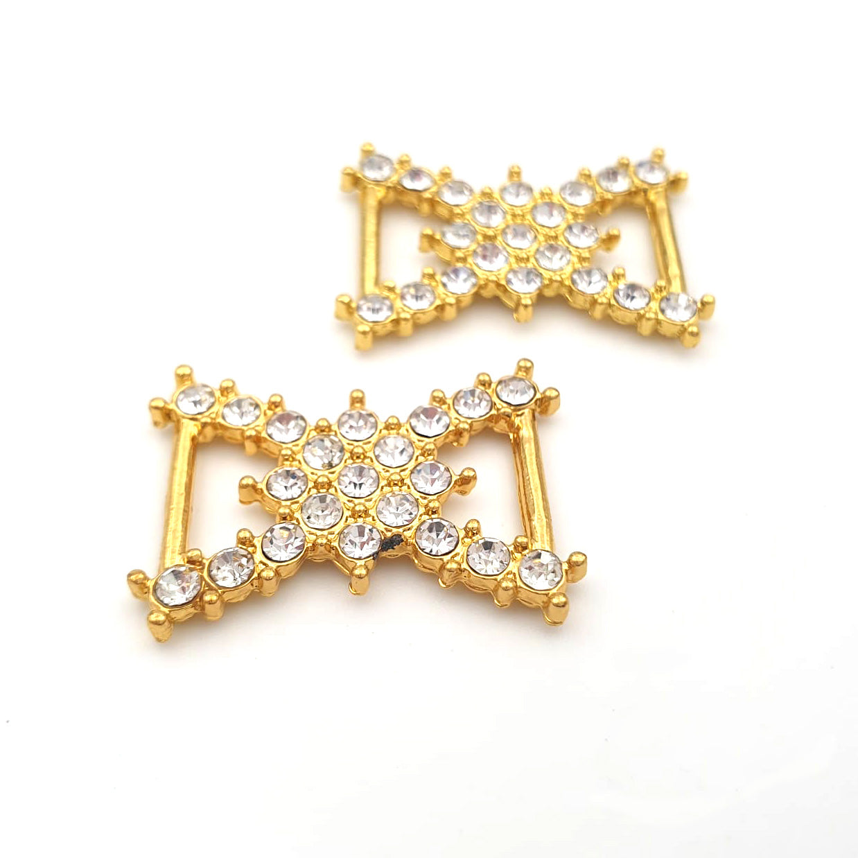 Diamant-Schleife 1 Paar, Gold