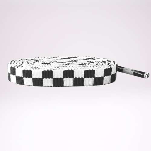 Checkered Schnürsenkel, schwarz, 10 mm