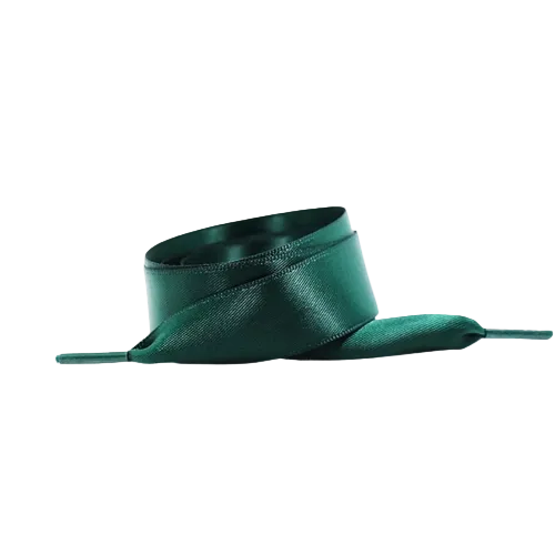 Satin Schnuersenkel in Dunnkelgruen