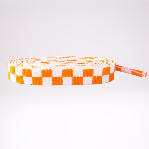 Checkered laces, orange, 10 mm